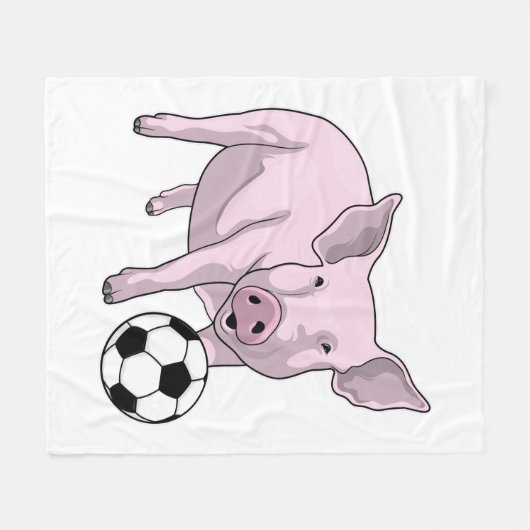 Varkens Voetbal Soccer Fleece Deken (Voorkant (Horizontaal))
