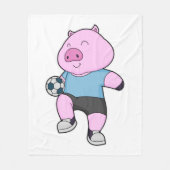 Varkens Voetbal Soccer Fleece Deken (Voorkant)