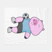 Varkens Voetbal Soccer Fleece Deken (Voorkant (Horizontaal))
