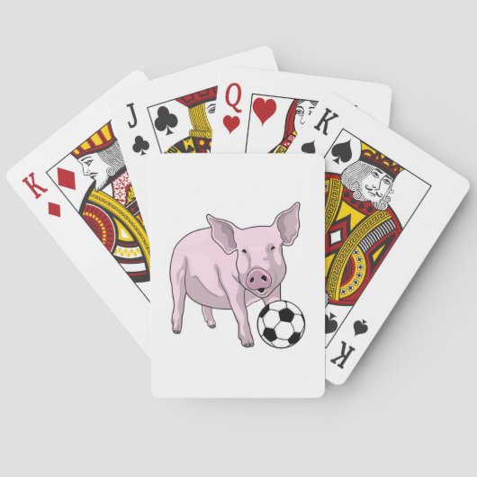 Varkens Voetbal Soccer Pokerkaarten (Achterkant)