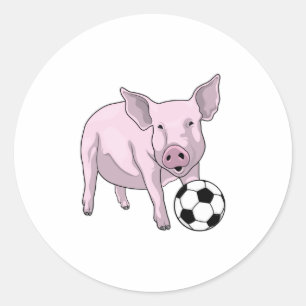 Varkens Voetbal Soccer Ronde Sticker