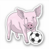 Varkens Voetbal Soccer Sticker (Voorkant)
