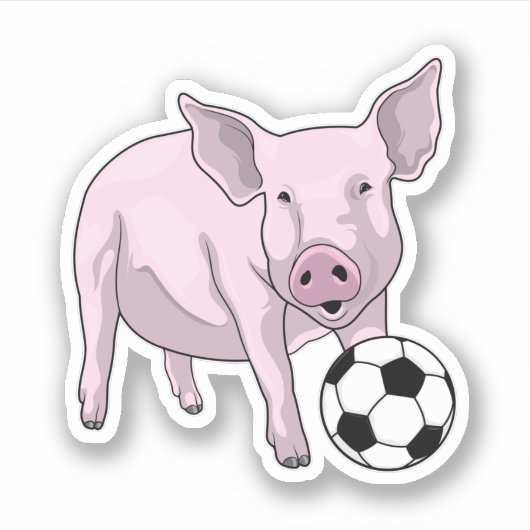 Varkens Voetbal Soccer Sticker (Voorkant)