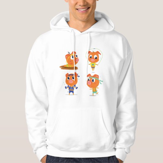 Varkens werken hoodie (Voorkant)