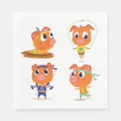 Varkens werken servet (Voorkant)