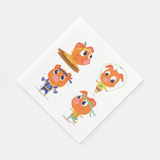 Varkens werken servet (Hoek)