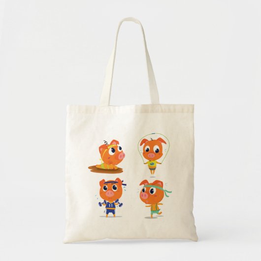 Varkens werken tote bag (Voorkant)