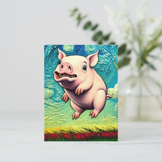 Varkens Will Fly Briefkaart (Staand voorkant)