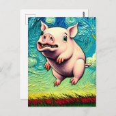 Varkens Will Fly Briefkaart (Voorkant / Achterkant)