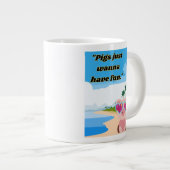 Varkens willen plezier hebben grote koffiekop (Voorkant rechts)