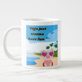 Varkens willen plezier hebben grote koffiekop