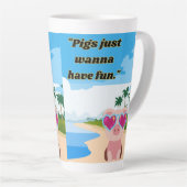 Varkens willen plezier hebben latte mok (Rechterhoek)