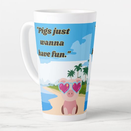 Varkens willen plezier hebben latte mok (Linkerhoek)