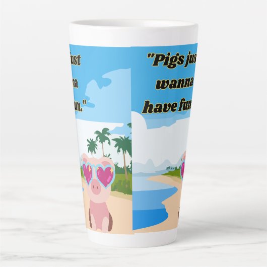 Varkens willen plezier hebben latte mok (Voorkant)