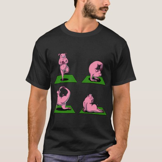 Varkens Yoga Workout T-shirt (Voorkant)