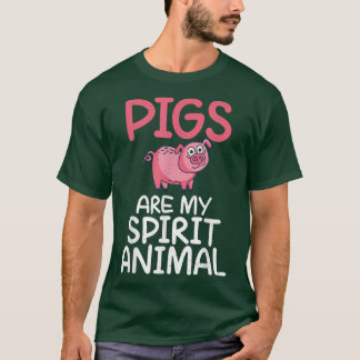 Varkens zijn mijn Spirit Animal Pig-eigenaar Varme T-shirt