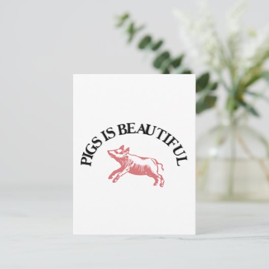 Varkens zijn mooi briefkaart (Staand voorkant)