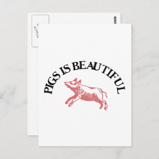 Varkens zijn mooi briefkaart (Voorkant / Achterkant)