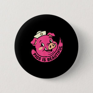 Varkens zijn mooie varkens halloween boerderij die ronde button 5,7 cm