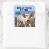 VARKENS ZIJN VRIENDEN DIE GEEN VOEDSEL ZIJN - VEGA VIERKANTE STICKER (Tas)