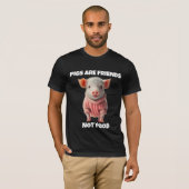 VARKENS ZIJN VRIENDEN, GEEN ETEN T-SHIRTS (Voorkant volledig)