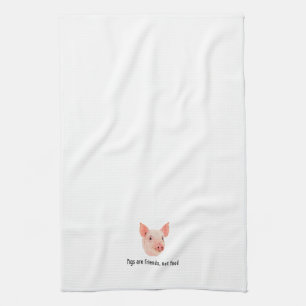 Varkens zijn vrienden, geen voedselontwerp theedoek