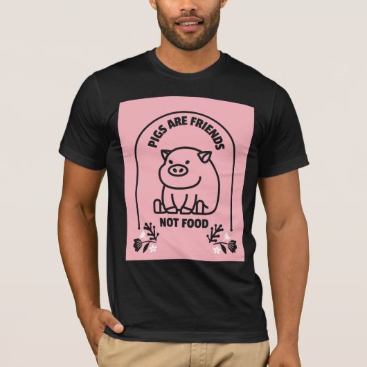 VARKENS ZIJN VRIENEN DIE GEEN VOEDSELPIG VEGAN T S T-SHIRT (Voorkant)
