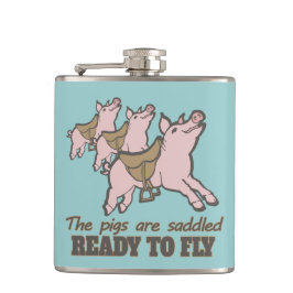 Varkens zijn zacht en klaar om een slogan heupkolf heupfles