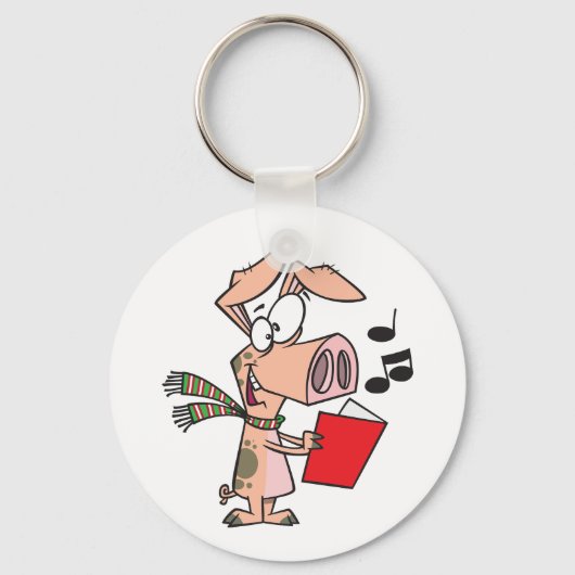 Varkens zingend uit een rood boek sleutelhanger (Voorkant)