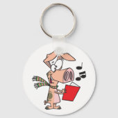 Varkens zingend uit een rood boek sleutelhanger (Achterkant)