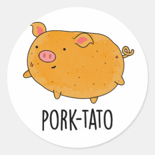 Varkensaardappel Grappige aardappel Pun Ronde Sticker