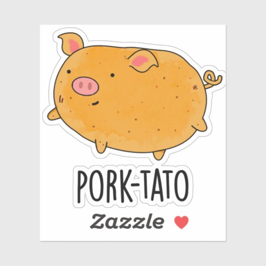 Varkensaardappel Grappige aardappel Pun Sticker (Vel)