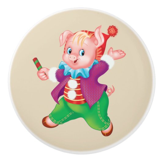 varkensachtig keramische knop (Voorkant)