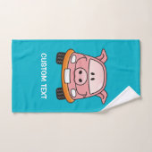 Varkensauto Cartoon Bad Handdoek (Handdoek)