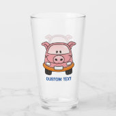 Varkensauto Cartoon Glas (Achterkant)