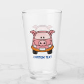 Varkensauto Cartoon Glas (Voorkant)