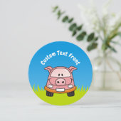 Varkensauto Cartoon Kaart (Staand voorkant)