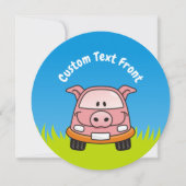 Varkensauto Cartoon Kaart (Voorkant)