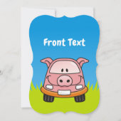 Varkensauto Cartoon Kaart (Voorkant)