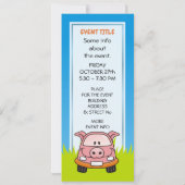 Varkensauto Cartoon Kaart (Achterkant)