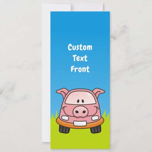 Varkensauto Cartoon Kaart (Voorkant)