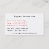 Varkensboer - Foto van de stekelgier Visitekaartje (Achterkant)