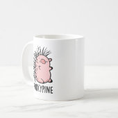 Varkensborstel-dolle Grappige Stekelvarken Varken Koffiemok (Voorkant links)