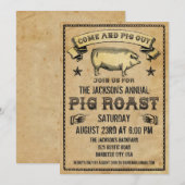 varkensbraaduitnodiging kaart (Voorkant / Achterkant)
