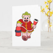 Varkensbrandweerman Brandblusser Kaart (Gele Bloem)