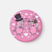 Varkensbruid en bruidegom koelkastmagneet magneet (Voorkant)