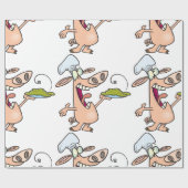 Varkenschef Met Eten Cadeaupapier (Vlak)