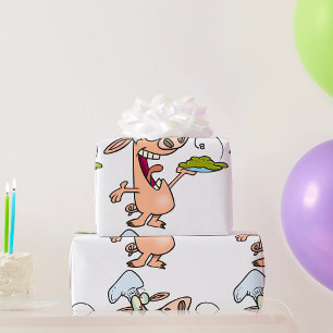 Varkenschef Met Eten Cadeaupapier