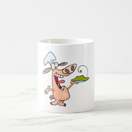 Varkenschef Met Eten Koffiemok