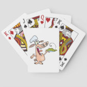 Varkenschef Met Eten Pokerkaarten (Achterkant)